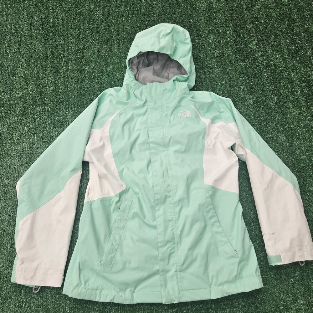 The North Face Mint Green Jacket with Hood Kids Girl L